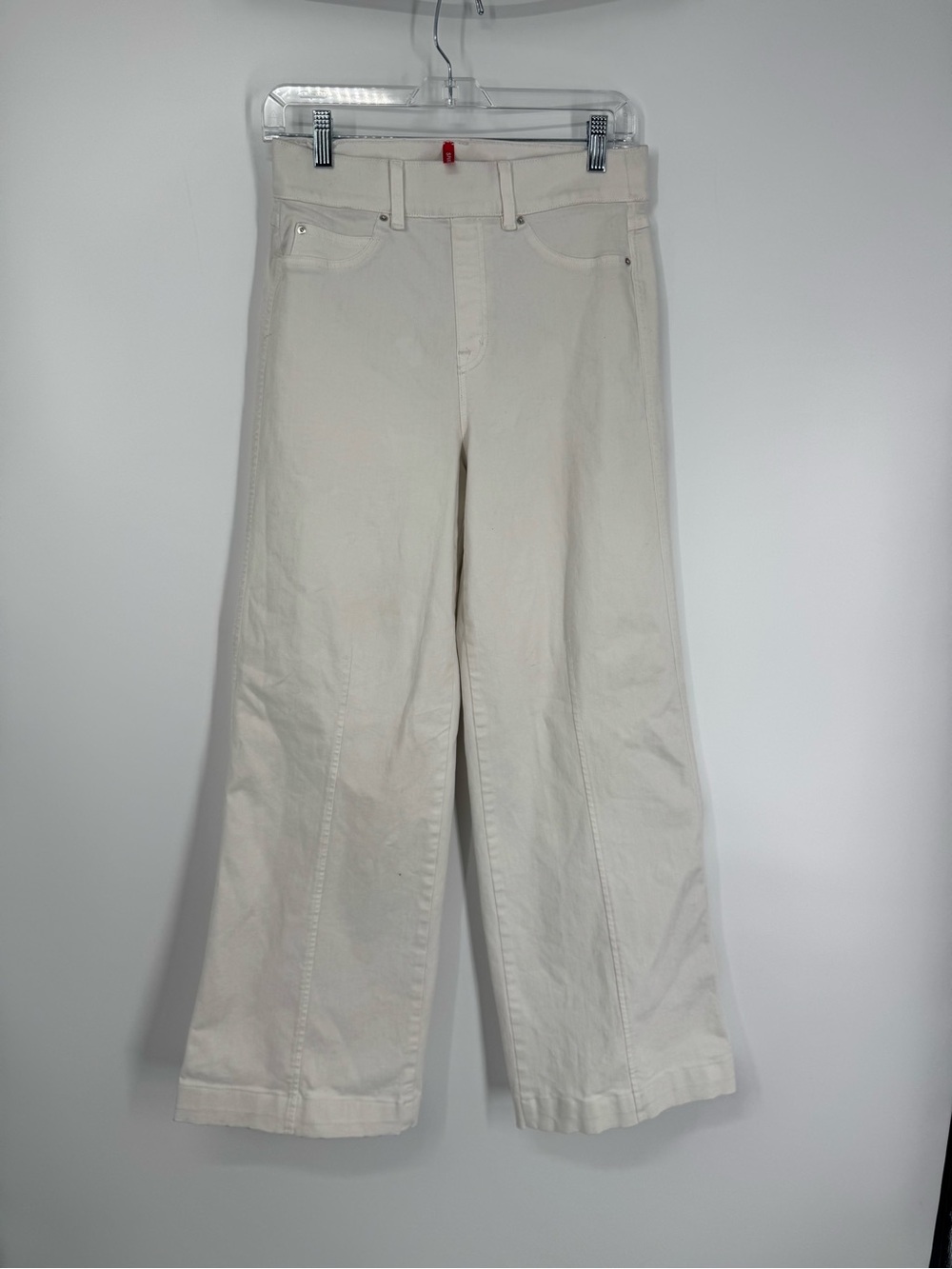 SPANX White Pull-On Wide Leg Denim Pants Size Medium - Picture 2 of 10
